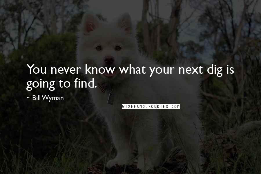 Bill Wyman Quotes: You never know what your next dig is going to find.