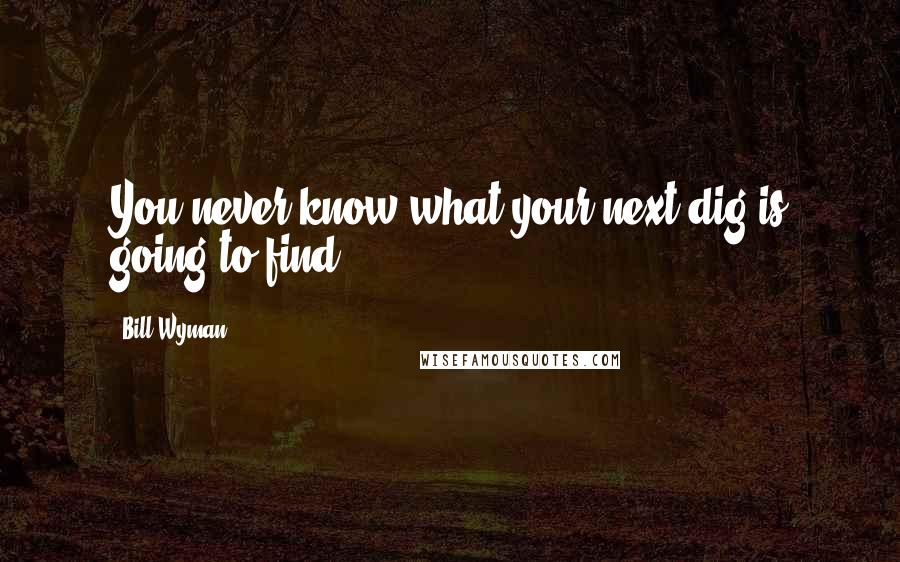 Bill Wyman Quotes: You never know what your next dig is going to find.