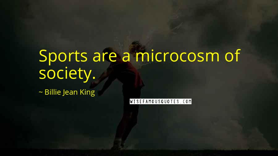Billie Jean King Quotes: Sports are a microcosm of society.
