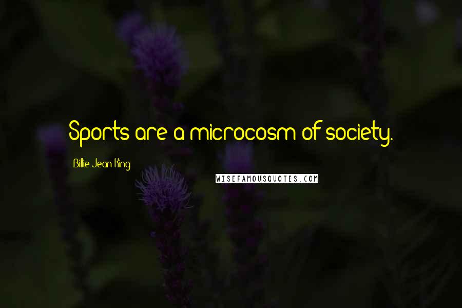 Billie Jean King Quotes: Sports are a microcosm of society.