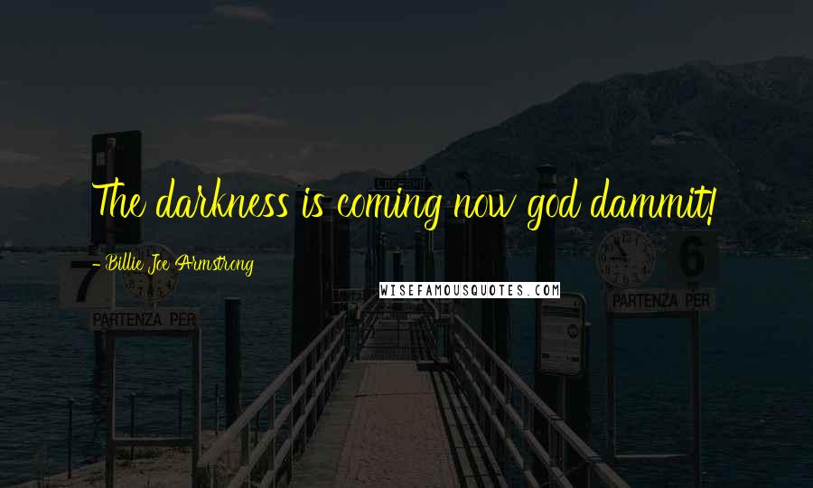 Billie Joe Armstrong Quotes: The darkness is coming now god dammit!