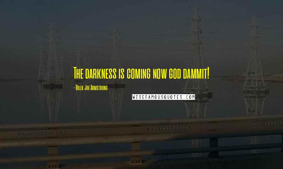 Billie Joe Armstrong Quotes: The darkness is coming now god dammit!