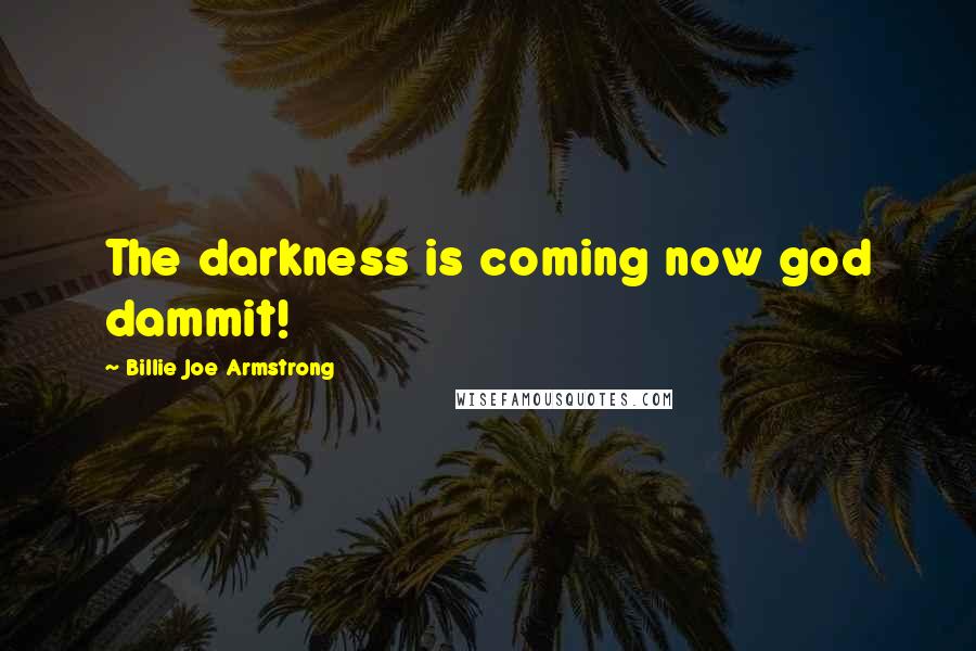 Billie Joe Armstrong Quotes: The darkness is coming now god dammit!
