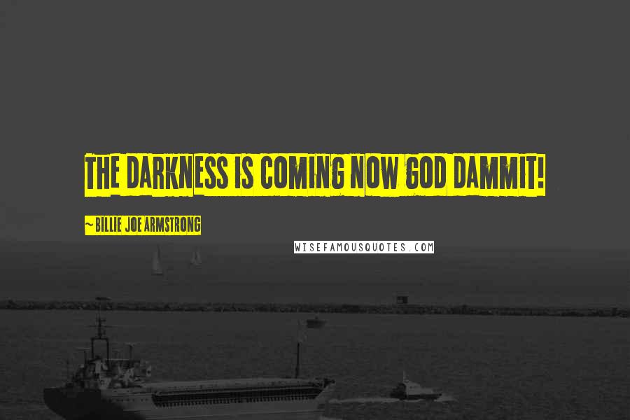 Billie Joe Armstrong Quotes: The darkness is coming now god dammit!