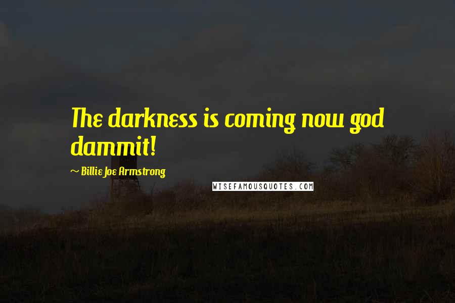 Billie Joe Armstrong Quotes: The darkness is coming now god dammit!