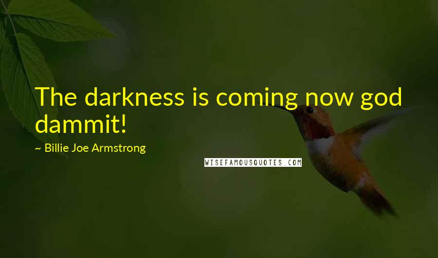 Billie Joe Armstrong Quotes: The darkness is coming now god dammit!