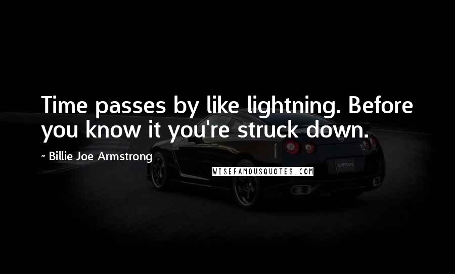 Billie Joe Armstrong Quotes: Time passes by like lightning. Before you know it you're struck down.