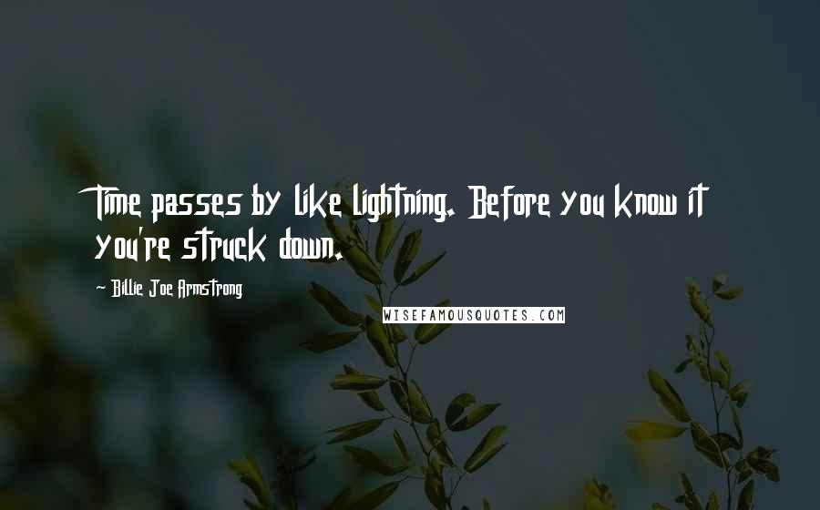 Billie Joe Armstrong Quotes: Time passes by like lightning. Before you know it you're struck down.