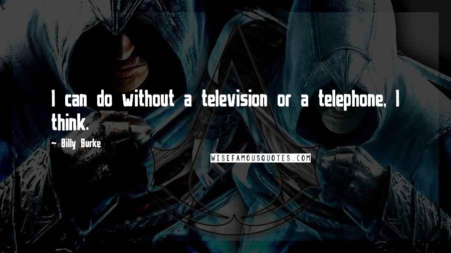 Billy Burke Quotes: I can do without a television or a telephone, I think.