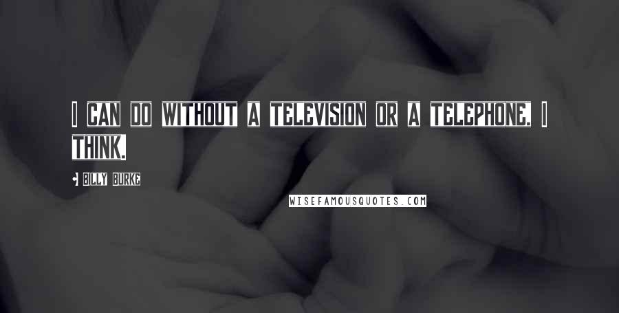 Billy Burke Quotes: I can do without a television or a telephone, I think.
