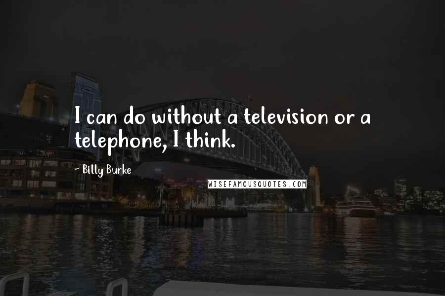 Billy Burke Quotes: I can do without a television or a telephone, I think.