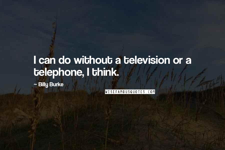 Billy Burke Quotes: I can do without a television or a telephone, I think.