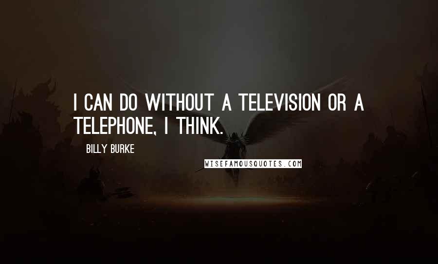 Billy Burke Quotes: I can do without a television or a telephone, I think.