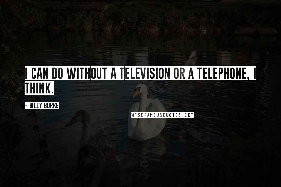 Billy Burke Quotes: I can do without a television or a telephone, I think.