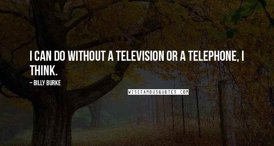 Billy Burke Quotes: I can do without a television or a telephone, I think.