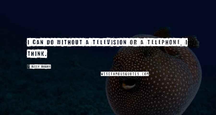 Billy Burke Quotes: I can do without a television or a telephone, I think.