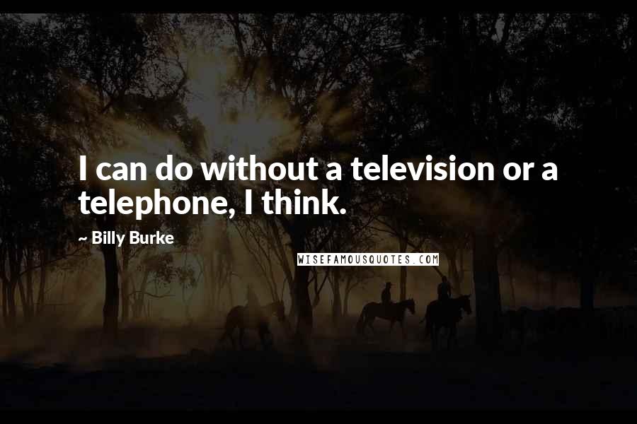 Billy Burke Quotes: I can do without a television or a telephone, I think.