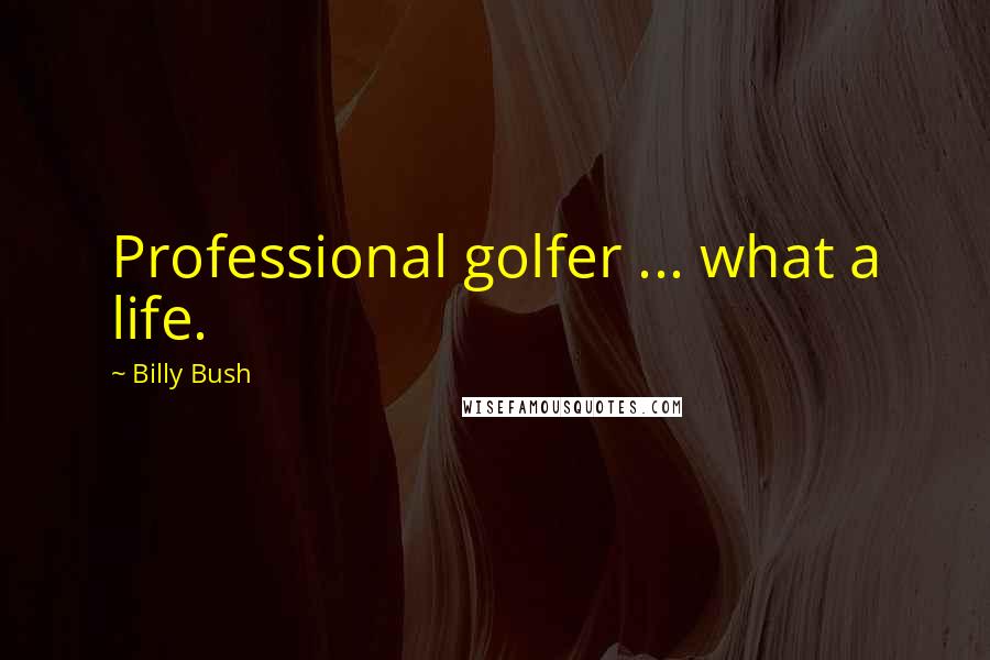 Billy Bush Quotes: Professional golfer ... what a life.