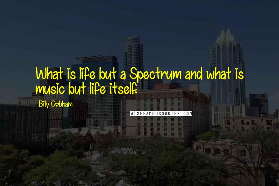 Billy Cobham Quotes: What is life but a Spectrum and what is music but life itself.