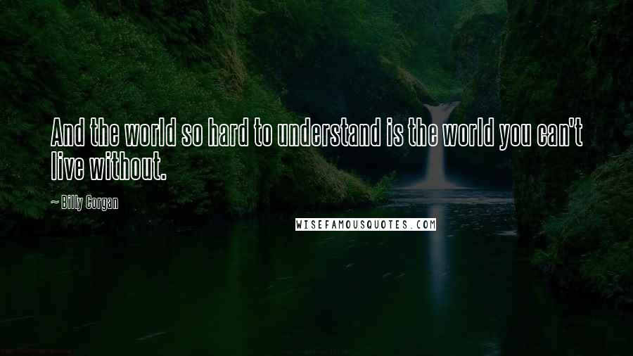 Billy Corgan Quotes: And the world so hard to understand is the world you can't live without.