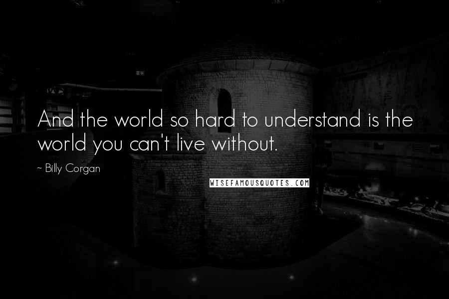 Billy Corgan Quotes: And the world so hard to understand is the world you can't live without.