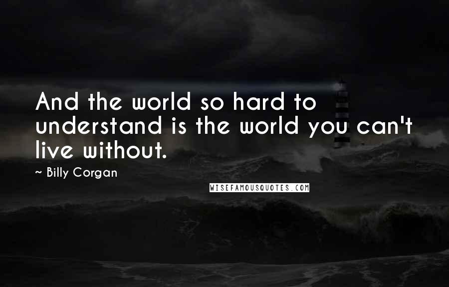 Billy Corgan Quotes: And the world so hard to understand is the world you can't live without.