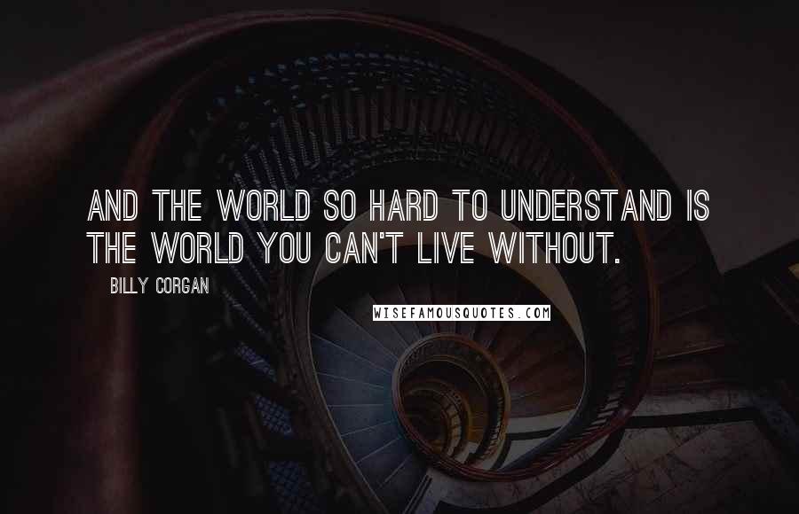 Billy Corgan Quotes: And the world so hard to understand is the world you can't live without.