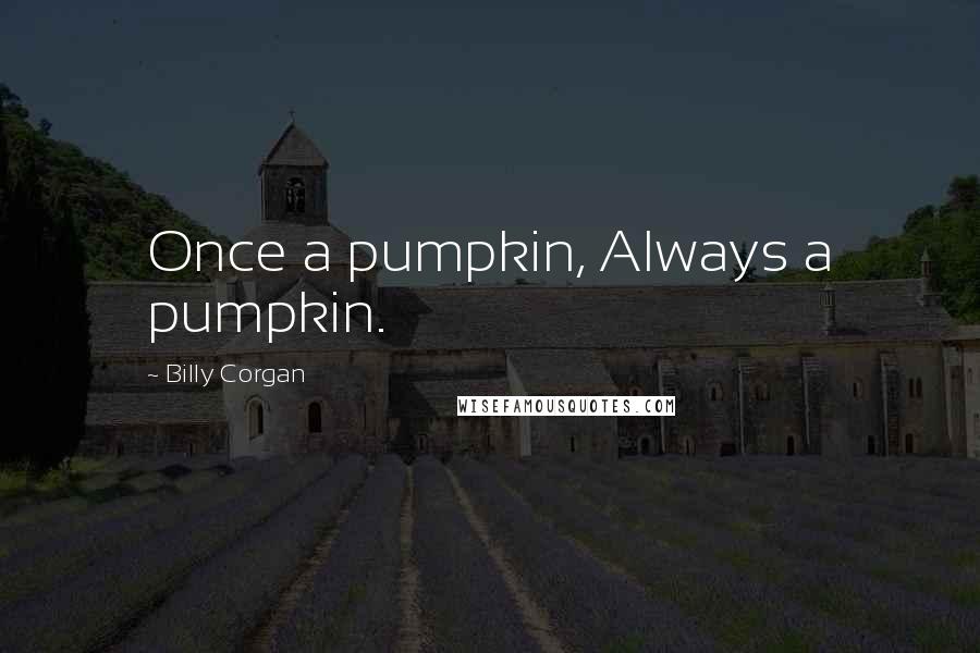 Billy Corgan Quotes: Once a pumpkin, Always a pumpkin.