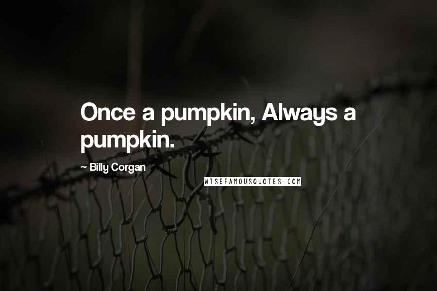 Billy Corgan Quotes: Once a pumpkin, Always a pumpkin.