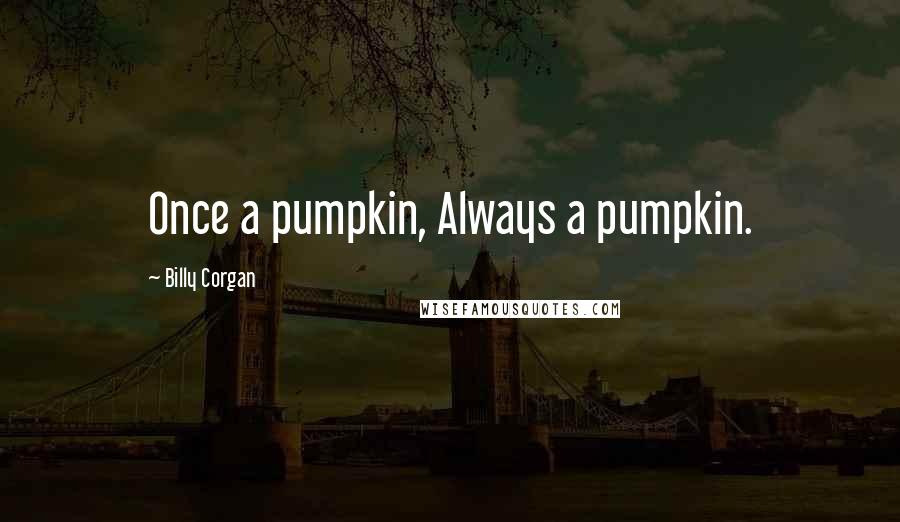 Billy Corgan Quotes: Once a pumpkin, Always a pumpkin.