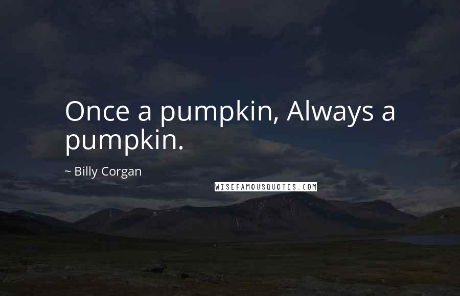 Billy Corgan Quotes: Once a pumpkin, Always a pumpkin.