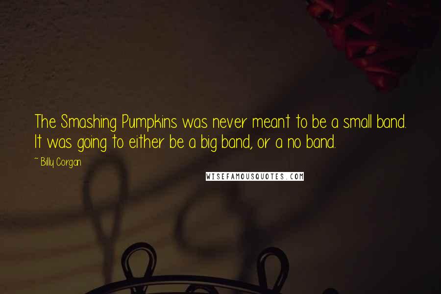 Billy Corgan Quotes: The Smashing Pumpkins was never meant to be a small band. It was going to either be a big band, or a no band.