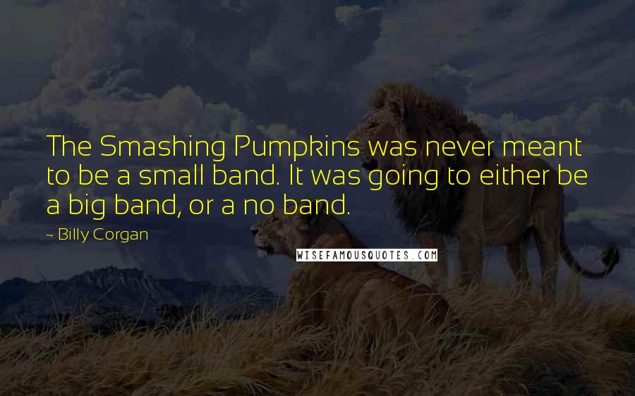 Billy Corgan Quotes: The Smashing Pumpkins was never meant to be a small band. It was going to either be a big band, or a no band.