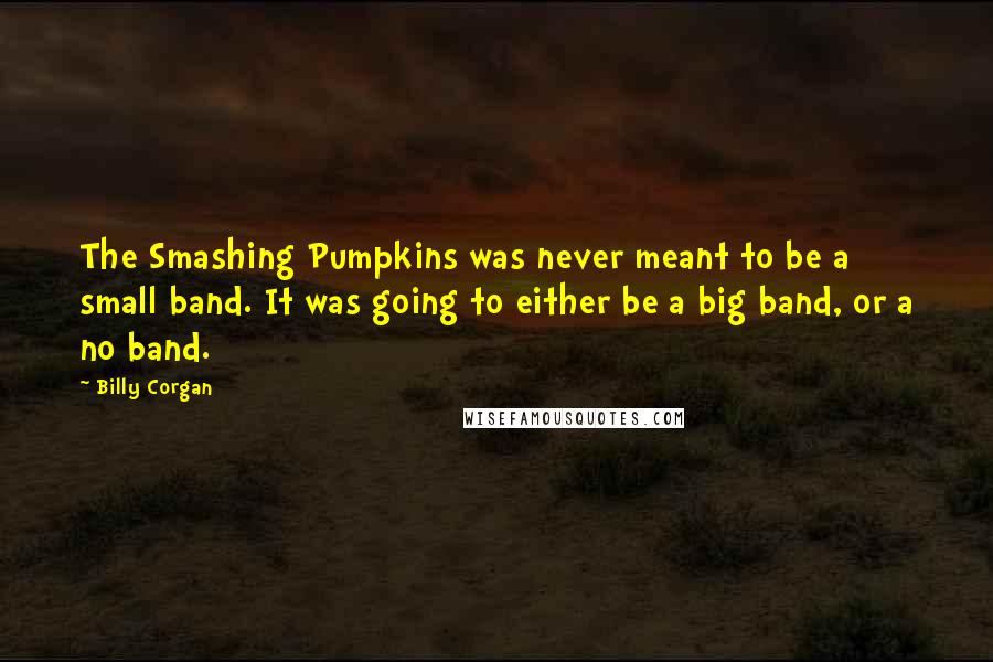 Billy Corgan Quotes: The Smashing Pumpkins was never meant to be a small band. It was going to either be a big band, or a no band.