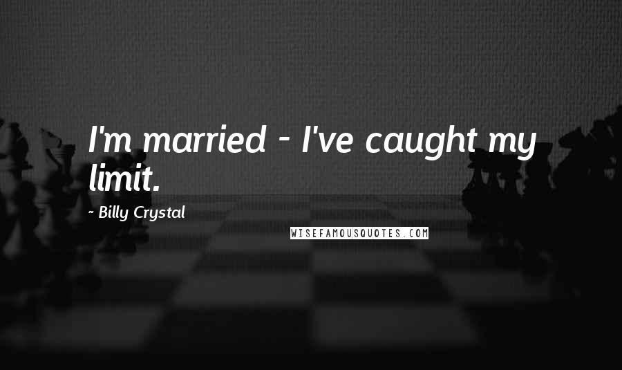 Billy Crystal Quotes: I'm married - I've caught my limit.