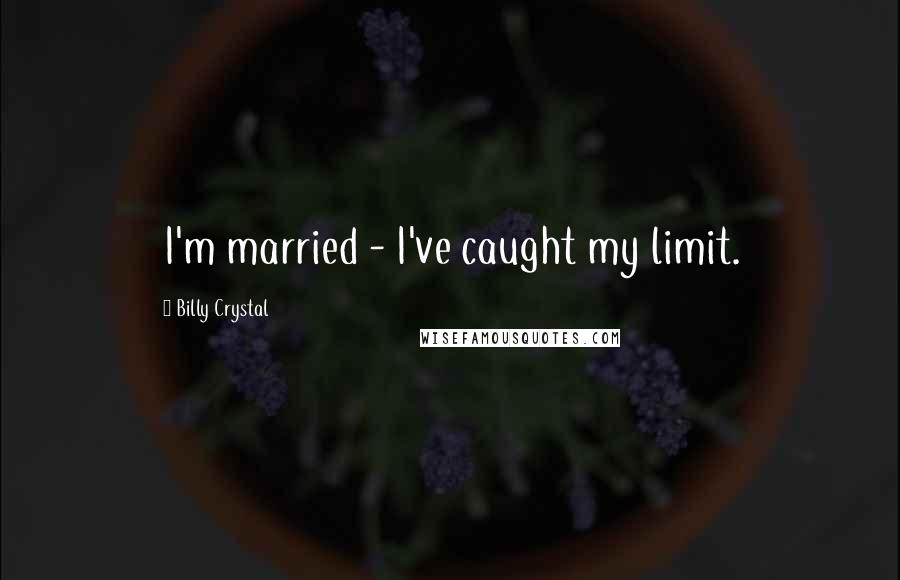 Billy Crystal Quotes: I'm married - I've caught my limit.