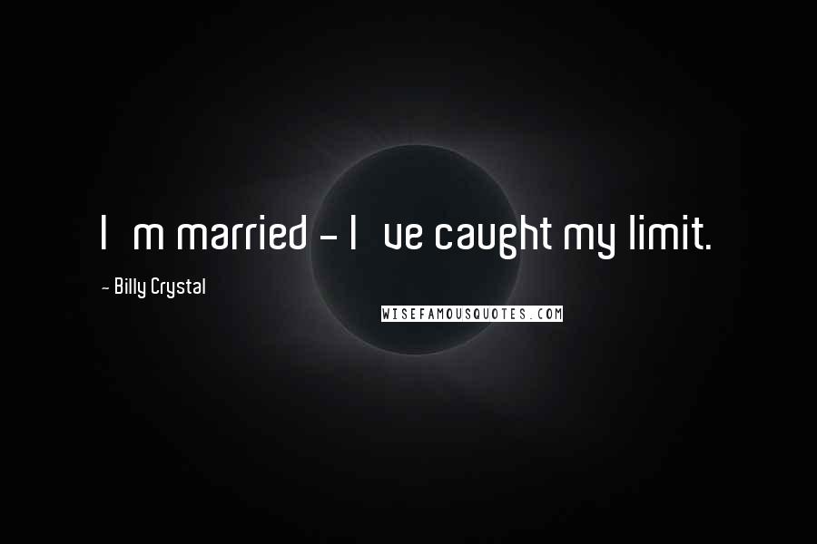 Billy Crystal Quotes: I'm married - I've caught my limit.