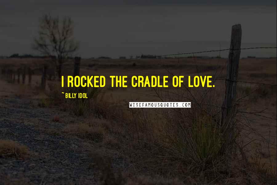 Billy Idol Quotes: I rocked the cradle of love.