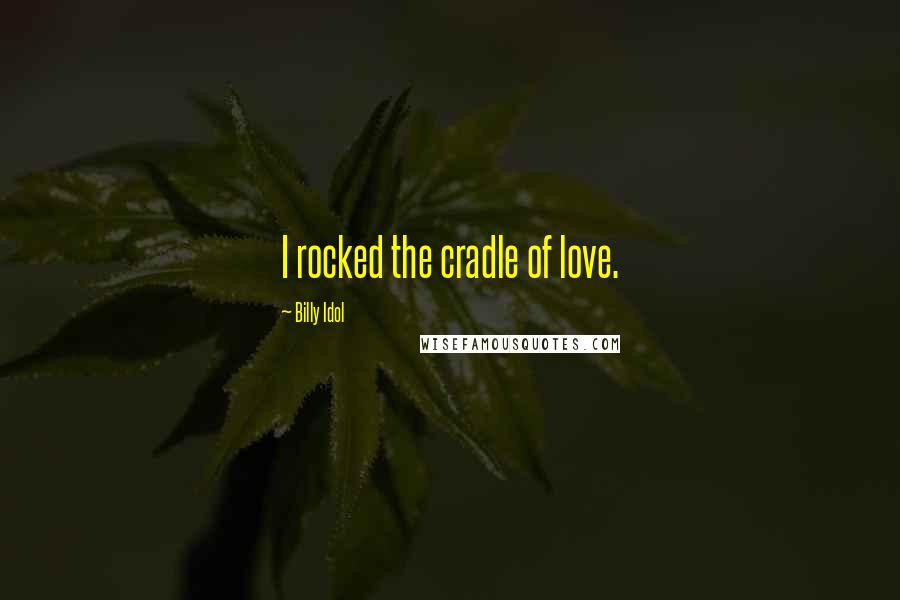 Billy Idol Quotes: I rocked the cradle of love.