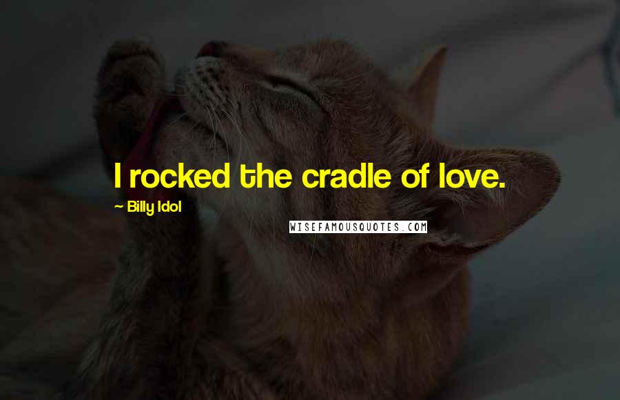 Billy Idol Quotes: I rocked the cradle of love.