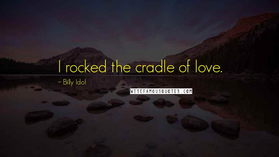 Billy Idol Quotes: I rocked the cradle of love.