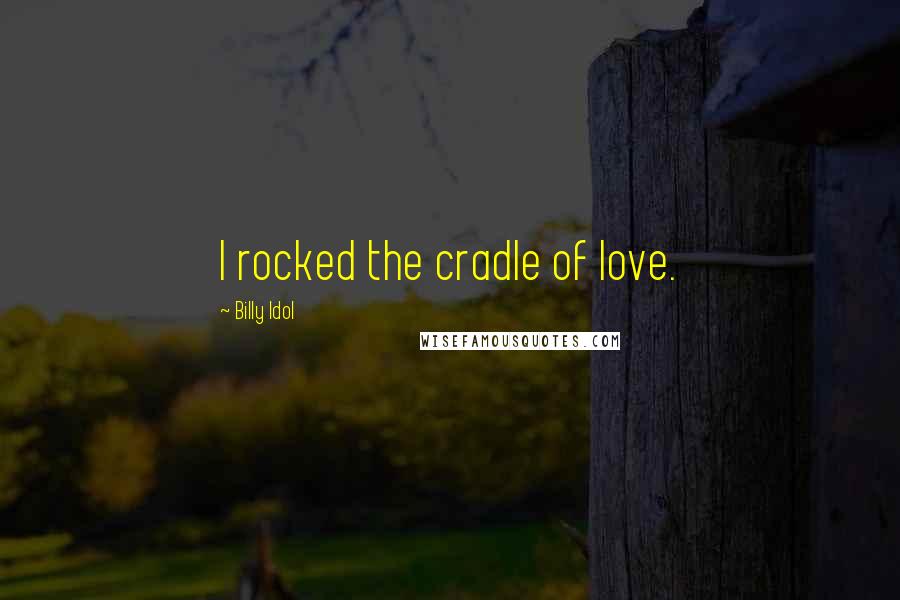 Billy Idol Quotes: I rocked the cradle of love.