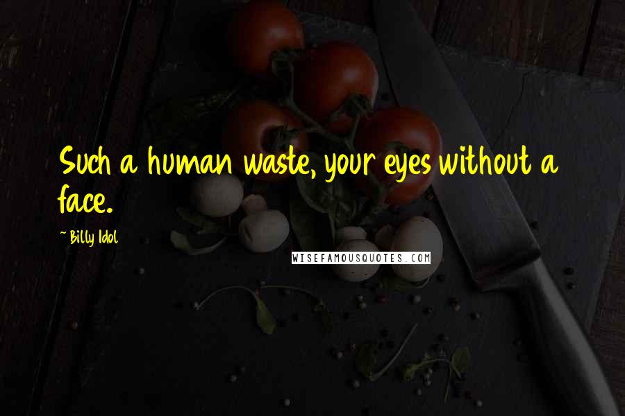 Billy Idol Quotes: Such a human waste, your eyes without a face.