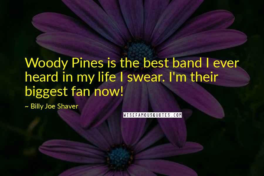 Billy Joe Shaver Quotes: Woody Pines is the best band I ever heard in my life I swear. I'm their biggest fan now!