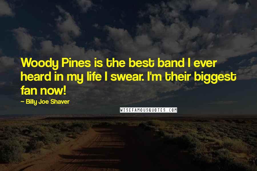 Billy Joe Shaver Quotes: Woody Pines is the best band I ever heard in my life I swear. I'm their biggest fan now!