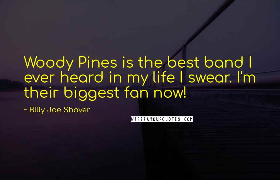 Billy Joe Shaver Quotes: Woody Pines is the best band I ever heard in my life I swear. I'm their biggest fan now!
