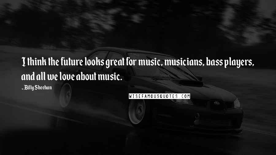 Billy Sheehan Quotes: I think the future looks great for music, musicians, bass players, and all we love about music.