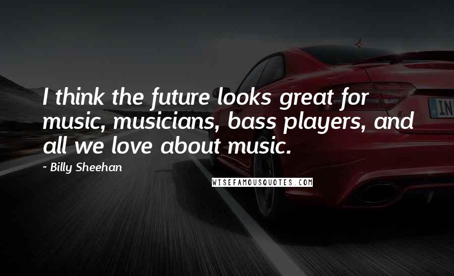 Billy Sheehan Quotes: I think the future looks great for music, musicians, bass players, and all we love about music.