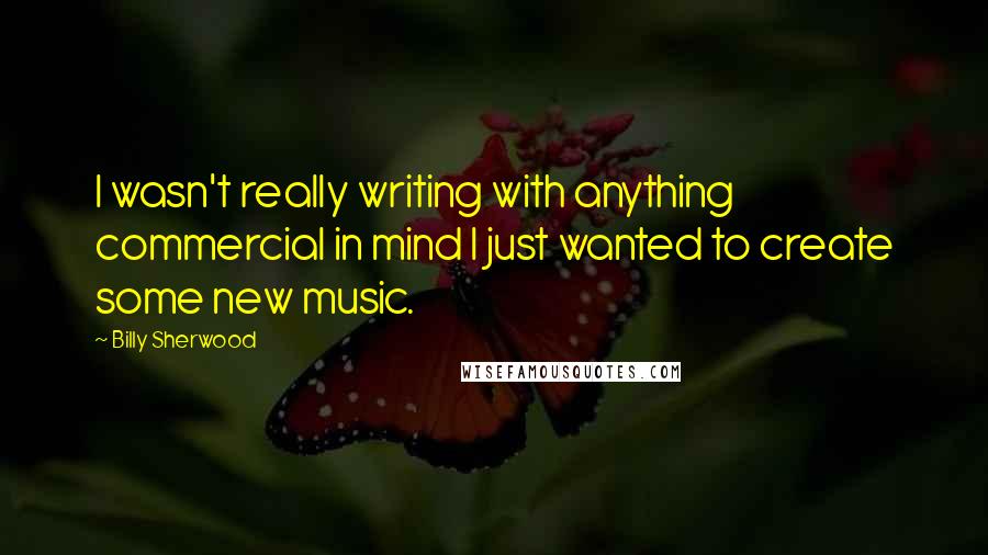 Billy Sherwood Quotes: I wasn't really writing with anything commercial in mind I just wanted to create some new music.