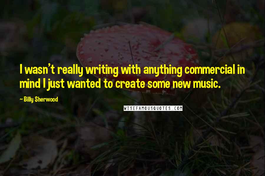 Billy Sherwood Quotes: I wasn't really writing with anything commercial in mind I just wanted to create some new music.